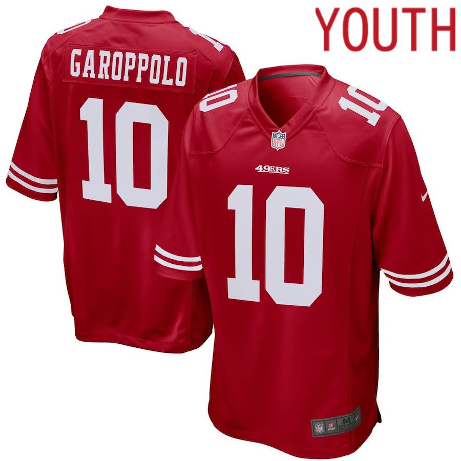 Youth San Francisco 49ers #10 Jimmy Garoppolo Nike Scarlet Game NFL Jersey